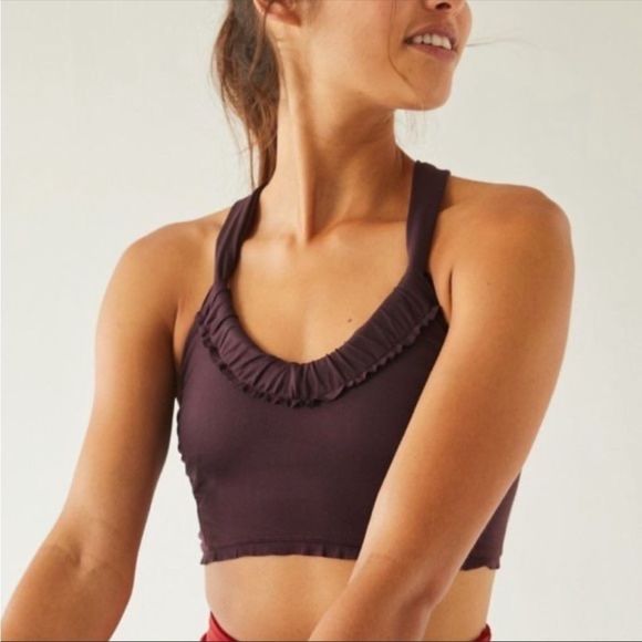 Free people down the line bra in black raisin - Picture 2 of 10
